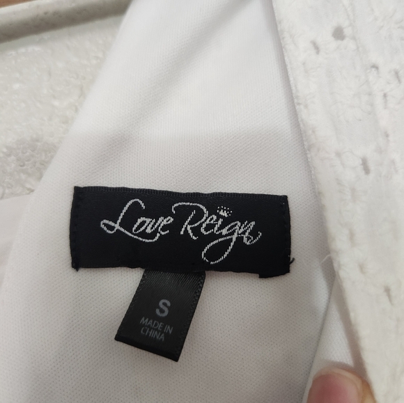 Love Reign Jr Women's White Fit & flare Eyelet Sleeveless dress Small Short - Picture 6 of 11